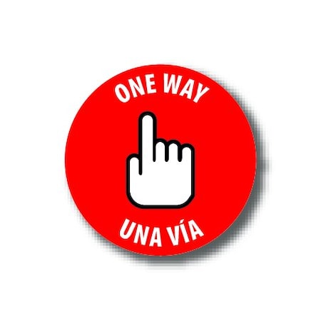 Ergomat 6in CIRCLE SIGNS One Way - Bilingual English/Spanish DSV-SIGN 36 #0831 -UEN